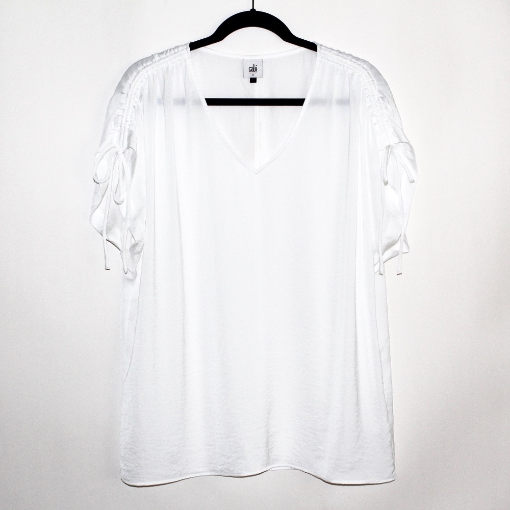 Cabi "Seaside" Ruched Short Sleeve Top